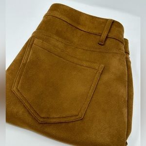 J. Jill Luxe Brown Faux-Suede Pants Sz 6 Microfiber Stretch G6